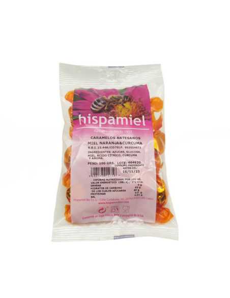 Caramelos Miel Naranja & Curcuma 100g Hispamiel Caramelos Miel Naranja & Curcuma 100g Hispamiel